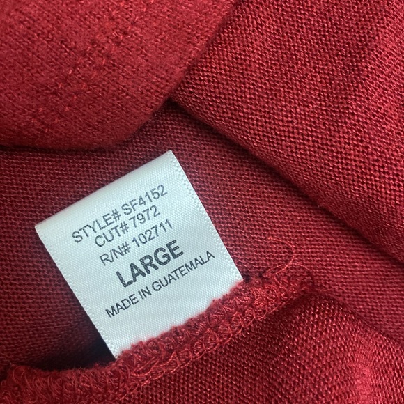 Gibson Look Red Convertible Neckline Long Sleeved Sweater Top Womens Large NEW - Picture 4 of 7